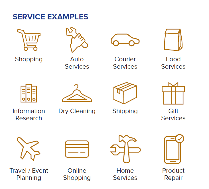 Examples of convenience services that are included in adulting benefits