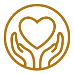 hands holding a heart icon