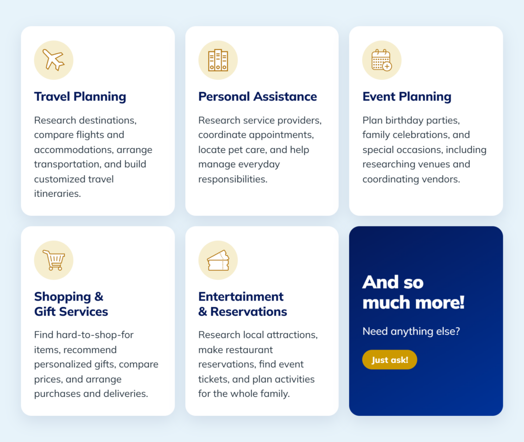 Examples of virtual concierge services that a corporate concierge service provides